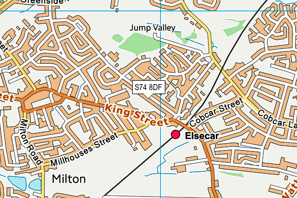 S74 8DF map - OS VectorMap District (Ordnance Survey)