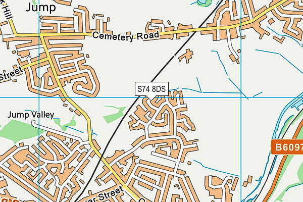 S74 8DS map - OS VectorMap District (Ordnance Survey)