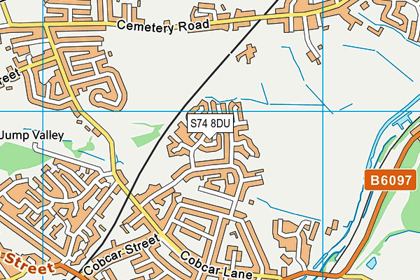 S74 8DU map - OS VectorMap District (Ordnance Survey)
