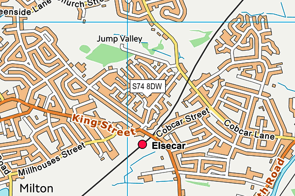 S74 8DW map - OS VectorMap District (Ordnance Survey)