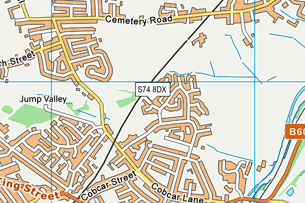 S74 8DX map - OS VectorMap District (Ordnance Survey)