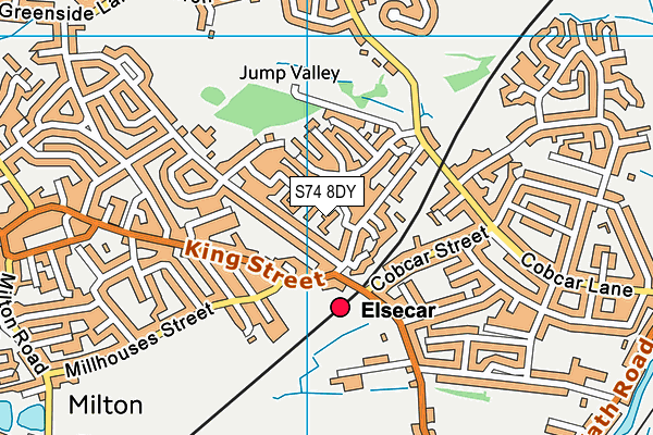 S74 8DY map - OS VectorMap District (Ordnance Survey)