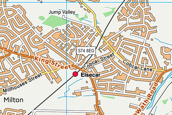 S74 8EG map - OS VectorMap District (Ordnance Survey)