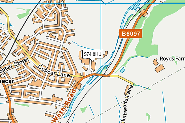 S74 8HU map - OS VectorMap District (Ordnance Survey)