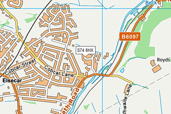 S74 8HX map - OS VectorMap District (Ordnance Survey)