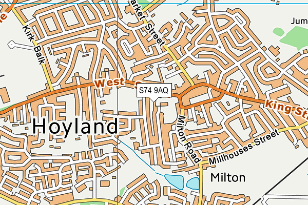 S74 9AQ map - OS VectorMap District (Ordnance Survey)