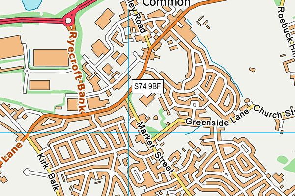 S74 9BF map - OS VectorMap District (Ordnance Survey)