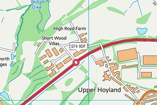 S74 9DF map - OS VectorMap District (Ordnance Survey)