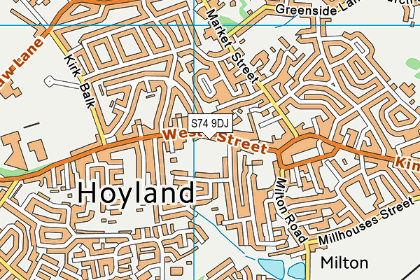 S74 9DJ map - OS VectorMap District (Ordnance Survey)