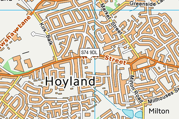S74 9DL map - OS VectorMap District (Ordnance Survey)