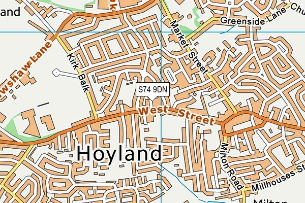 S74 9DN map - OS VectorMap District (Ordnance Survey)