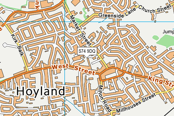 S74 9DQ map - OS VectorMap District (Ordnance Survey)
