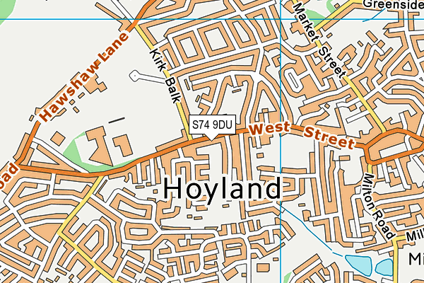 S74 9DU map - OS VectorMap District (Ordnance Survey)