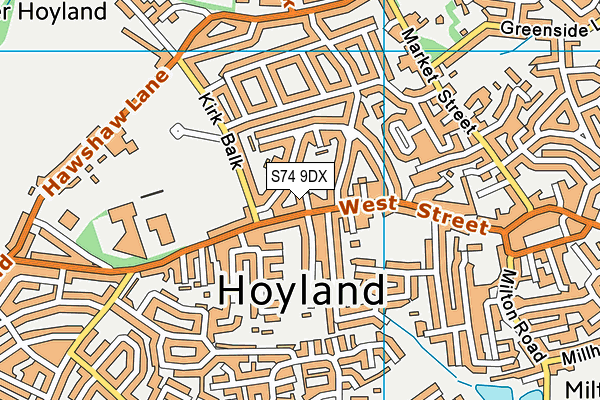 S74 9DX map - OS VectorMap District (Ordnance Survey)