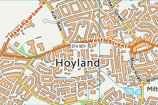 S74 9DY map - OS VectorMap District (Ordnance Survey)