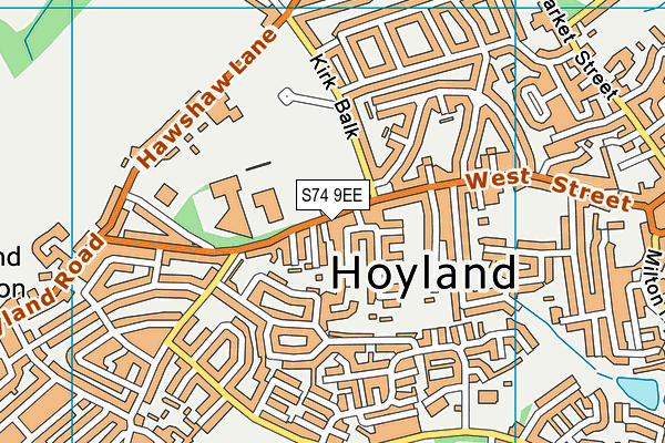 S74 9EE map - OS VectorMap District (Ordnance Survey)