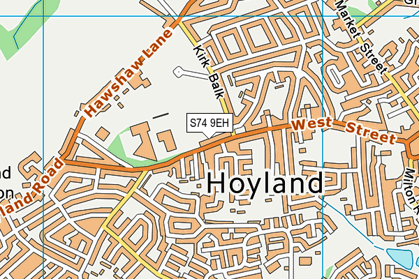 Hoyland Leisure Centre map (S74 9EH) - OS VectorMap District (Ordnance Survey)