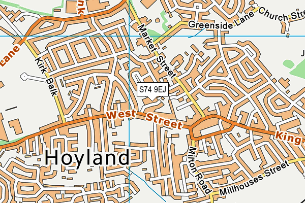 S74 9EJ map - OS VectorMap District (Ordnance Survey)