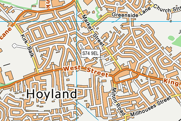 S74 9EL map - OS VectorMap District (Ordnance Survey)