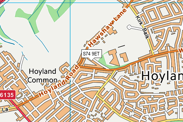 West Meadows Primary School map (S74 9ET) - OS VectorMap District (Ordnance Survey)