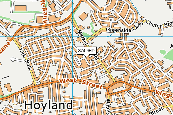 S74 9HD map - OS VectorMap District (Ordnance Survey)