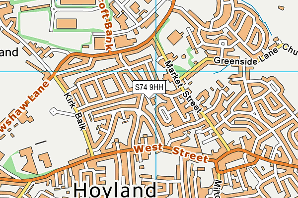 S74 9HH map - OS VectorMap District (Ordnance Survey)