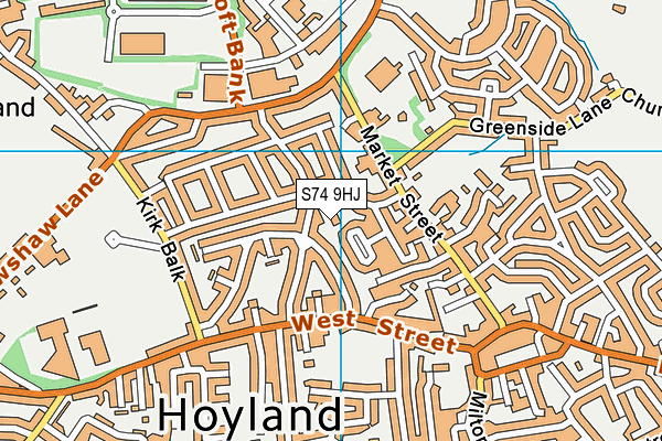S74 9HJ map - OS VectorMap District (Ordnance Survey)