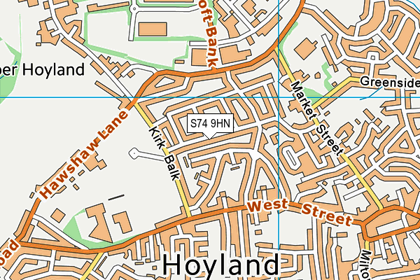 S74 9HN map - OS VectorMap District (Ordnance Survey)