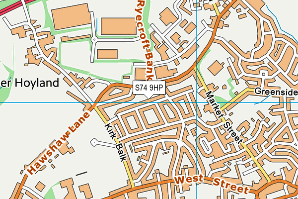 S74 9HP map - OS VectorMap District (Ordnance Survey)