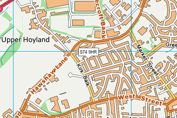 S74 9HR map - OS VectorMap District (Ordnance Survey)