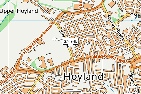 S74 9HU map - OS VectorMap District (Ordnance Survey)