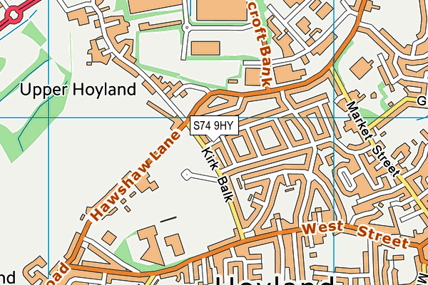 S74 9HY map - OS VectorMap District (Ordnance Survey)