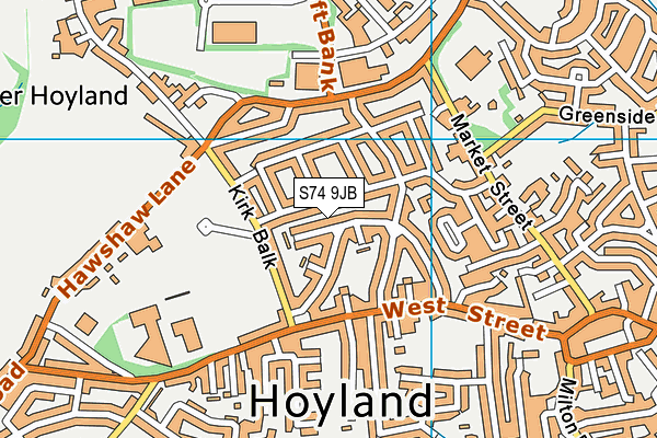 S74 9JB map - OS VectorMap District (Ordnance Survey)