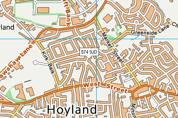 S74 9JD map - OS VectorMap District (Ordnance Survey)