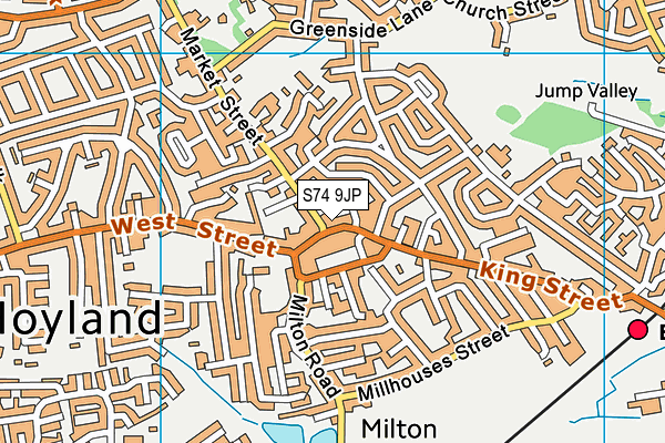 S74 9JP map - OS VectorMap District (Ordnance Survey)