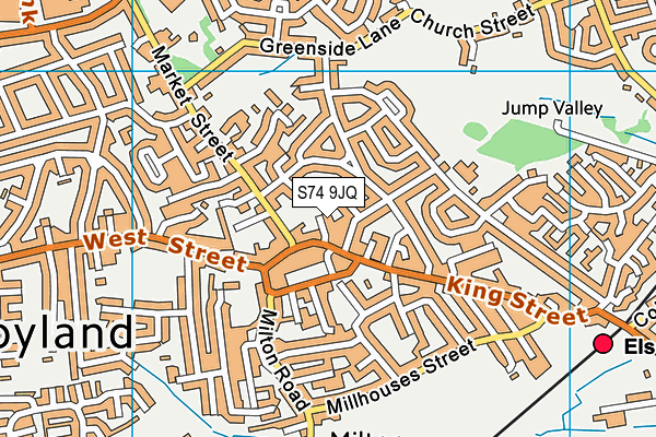 S74 9JQ map - OS VectorMap District (Ordnance Survey)