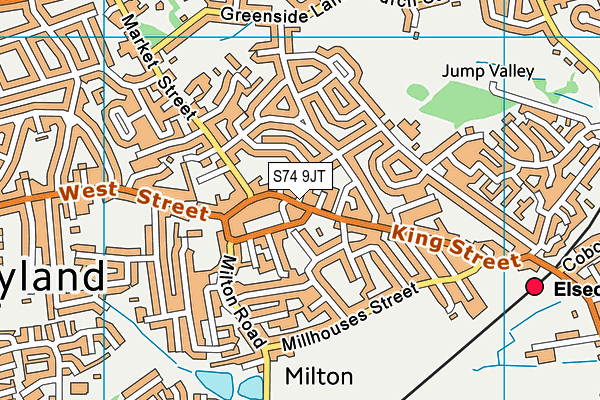 S74 9JT map - OS VectorMap District (Ordnance Survey)