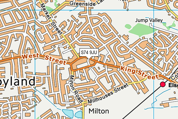 Silhouette (Closed) map (S74 9JU) - OS VectorMap District (Ordnance Survey)