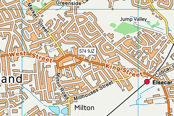 S74 9JZ map - OS VectorMap District (Ordnance Survey)