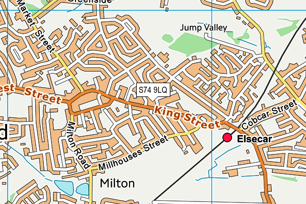 S74 9LQ map - OS VectorMap District (Ordnance Survey)