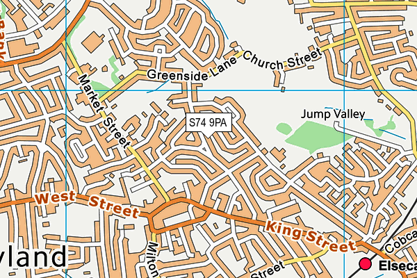 S74 9PA map - OS VectorMap District (Ordnance Survey)
