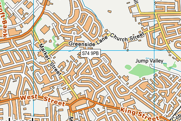 S74 9PB map - OS VectorMap District (Ordnance Survey)