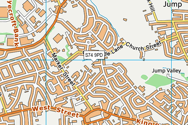 S74 9PD map - OS VectorMap District (Ordnance Survey)