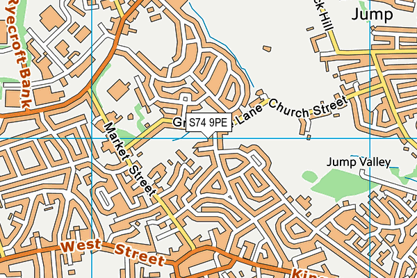 S74 9PE map - OS VectorMap District (Ordnance Survey)