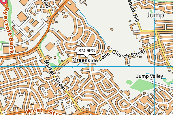S74 9PG map - OS VectorMap District (Ordnance Survey)