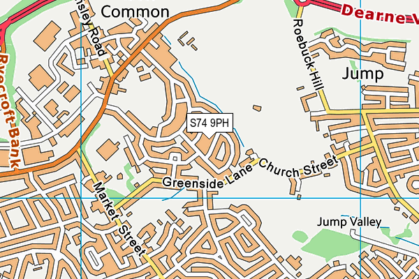 S74 9PH map - OS VectorMap District (Ordnance Survey)