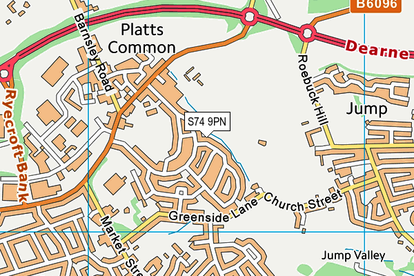 S74 9PN map - OS VectorMap District (Ordnance Survey)