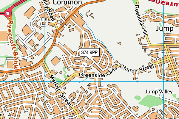 S74 9PP map - OS VectorMap District (Ordnance Survey)