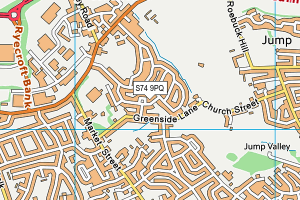 S74 9PQ map - OS VectorMap District (Ordnance Survey)