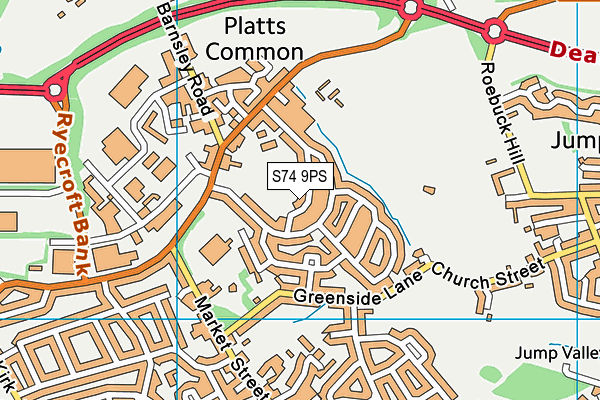 S74 9PS map - OS VectorMap District (Ordnance Survey)